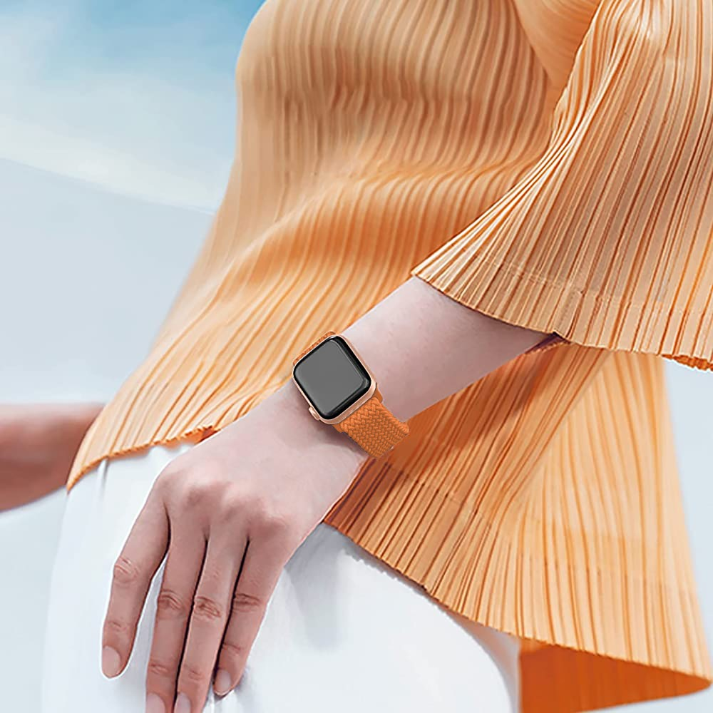 Curea Braided Weave - Apple Watch 1/2/3/4/5/6/7/8/9/10/11/SE/SE2/SE3 - 38/40/41/42 MM - Hermes Orange