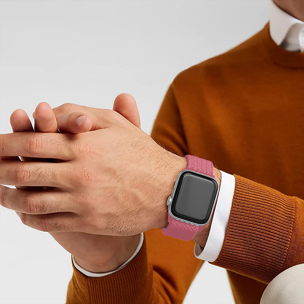 Curea Braided Weave - Apple Watch 1/2/3/4/5/6/7/8/9/10/11/SE/SE2/SE3/Ultra 1/Ultra 2/Ultra 3 - 42/44/45/46/49 MM - Pink