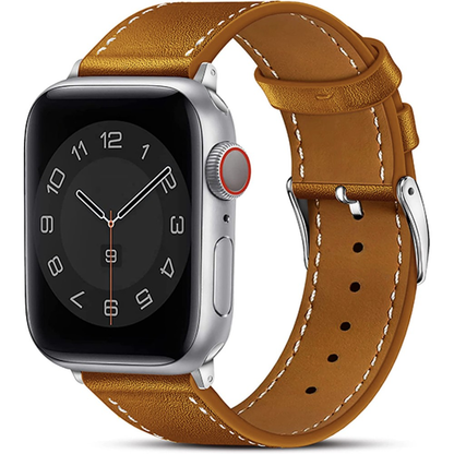 Curea Leather Heritage - Apple Watch 1/2/3/4/5/6/7/8/9/10/11/SE/SE2/SE3 - 38/40/41/42 MM - Maro/Alb