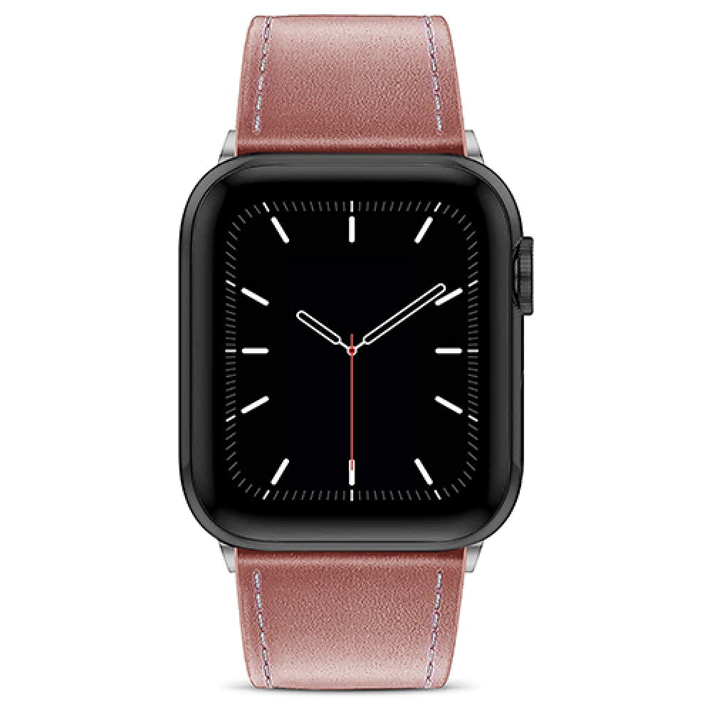 Curea Leather Heritage - Apple Watch 1/2/3/4/5/6/7/8/9/10/11/SE/SE2/SE3 - 38/40/41/42 MM - Roz/Alb