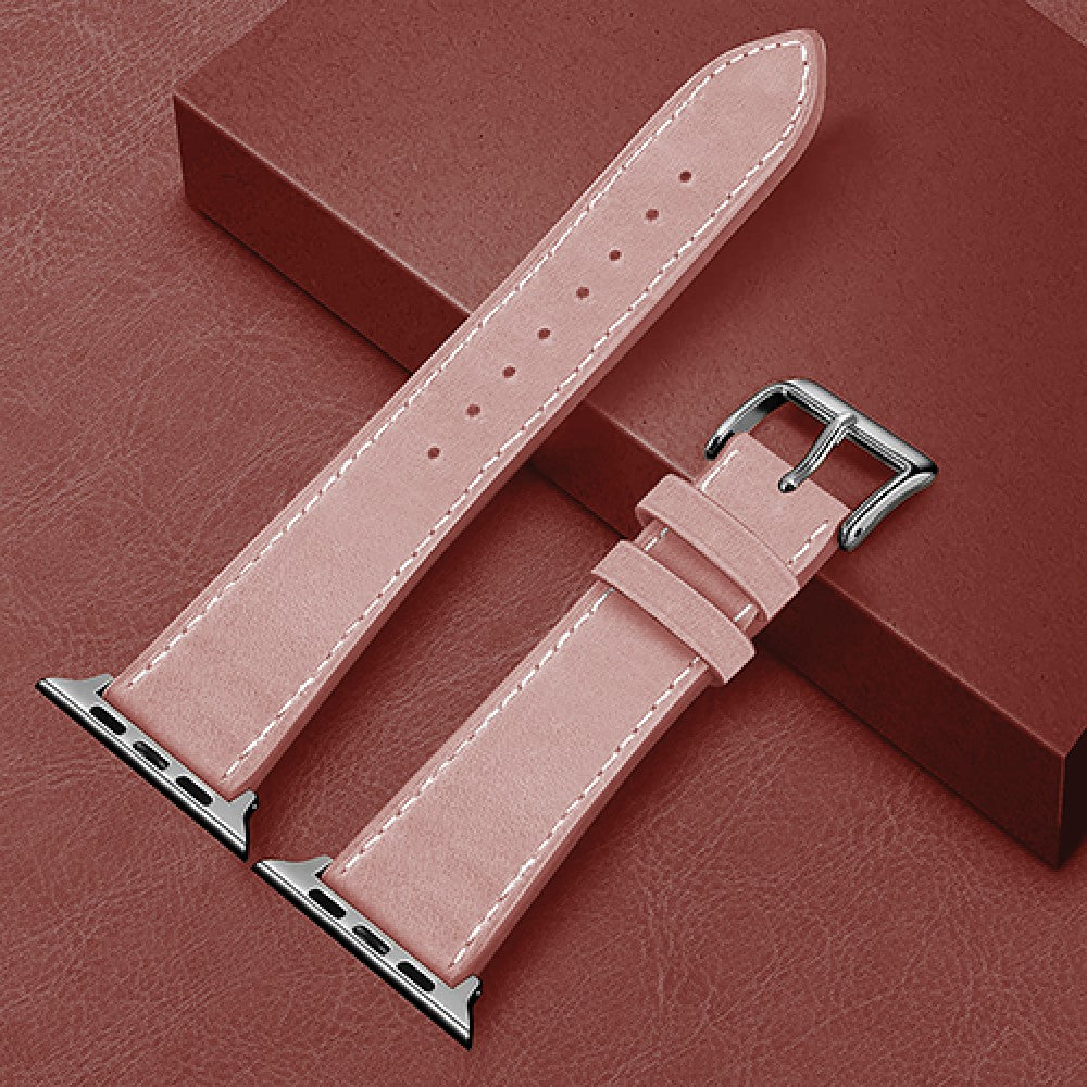 Curea Leather Heritage - Apple Watch 1/2/3/4/5/6/7/8/9/10/11/SE/SE2/SE3 - 38/40/41/42 MM - Roz/Alb