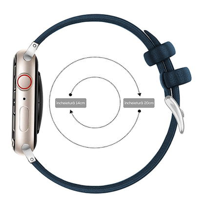 Leather Heritage Strap - Apple Watch 1/2/3/4/5/6/7/8/9/10/11/SE/SE2/SE3/Ultra 1/Ultra 2/Ultra 3 - 42/44/45/46/49 MM - Blue