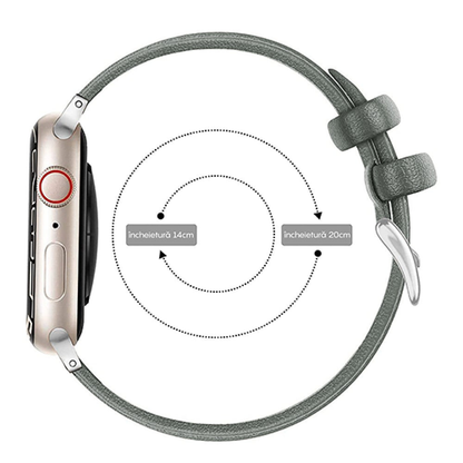 Leather Heritage Strap - Apple Watch 1/2/3/4/5/6/7/8/9/10/11/SE/SE2/SE3/Ultra 1/Ultra 2/Ultra 3 - 42/44/45/46/49 MM - Gray