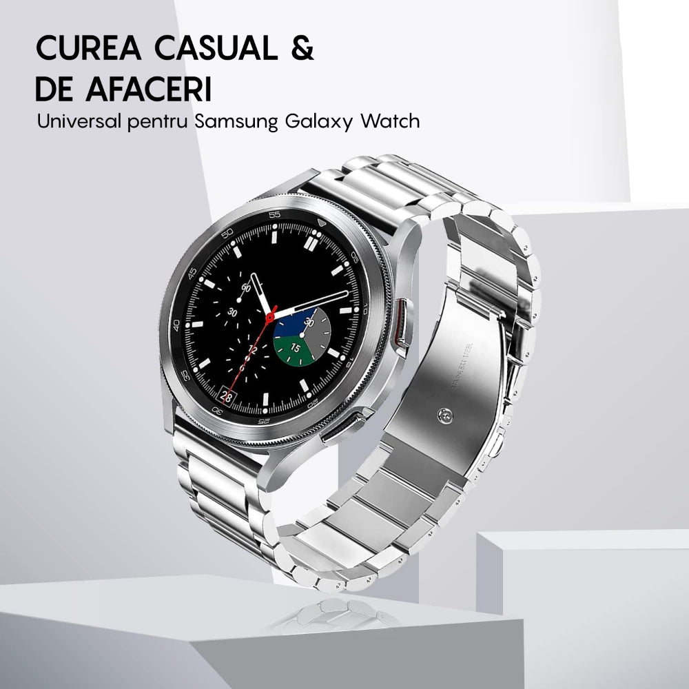 Curea Metallic Link - Honor Watch GS 4/GS 3/GS 3i/4 Pro/GS Pro/Magic 2 46mm/Magic 1/Dream - 22mm - Silver