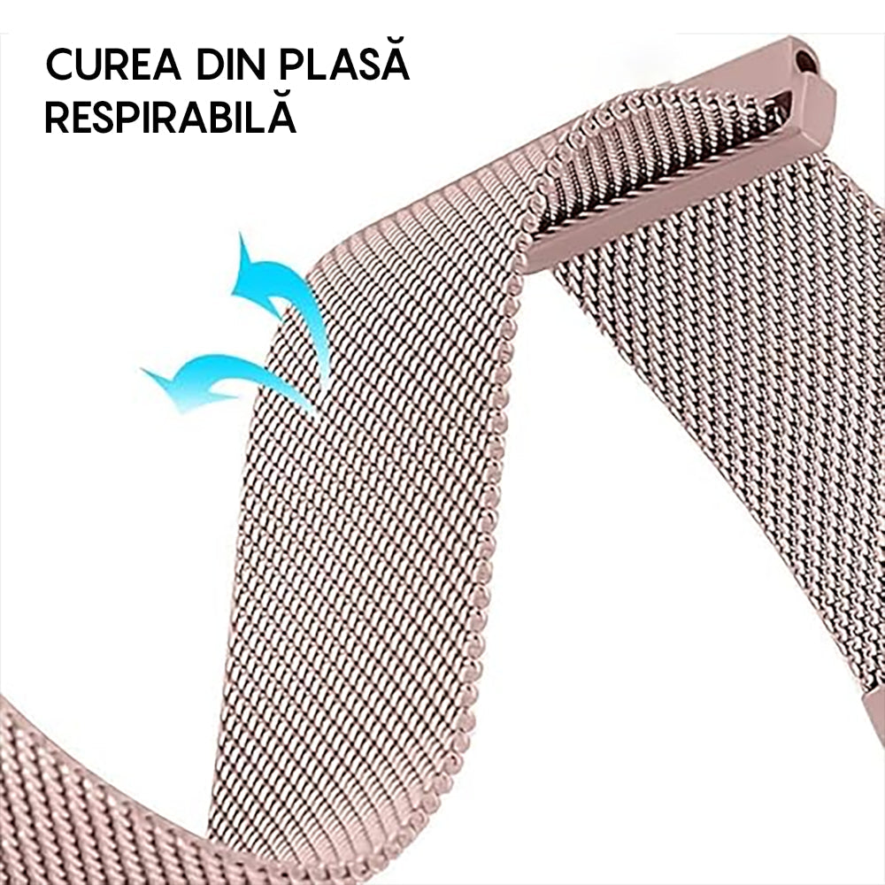 Curea Milanese Essential - Honor Watch GS 4/GS 3/GS 3i/4 Pro/GS Pro/Magic 2 46mm/Magic 1/Dream - 22mm - Pink