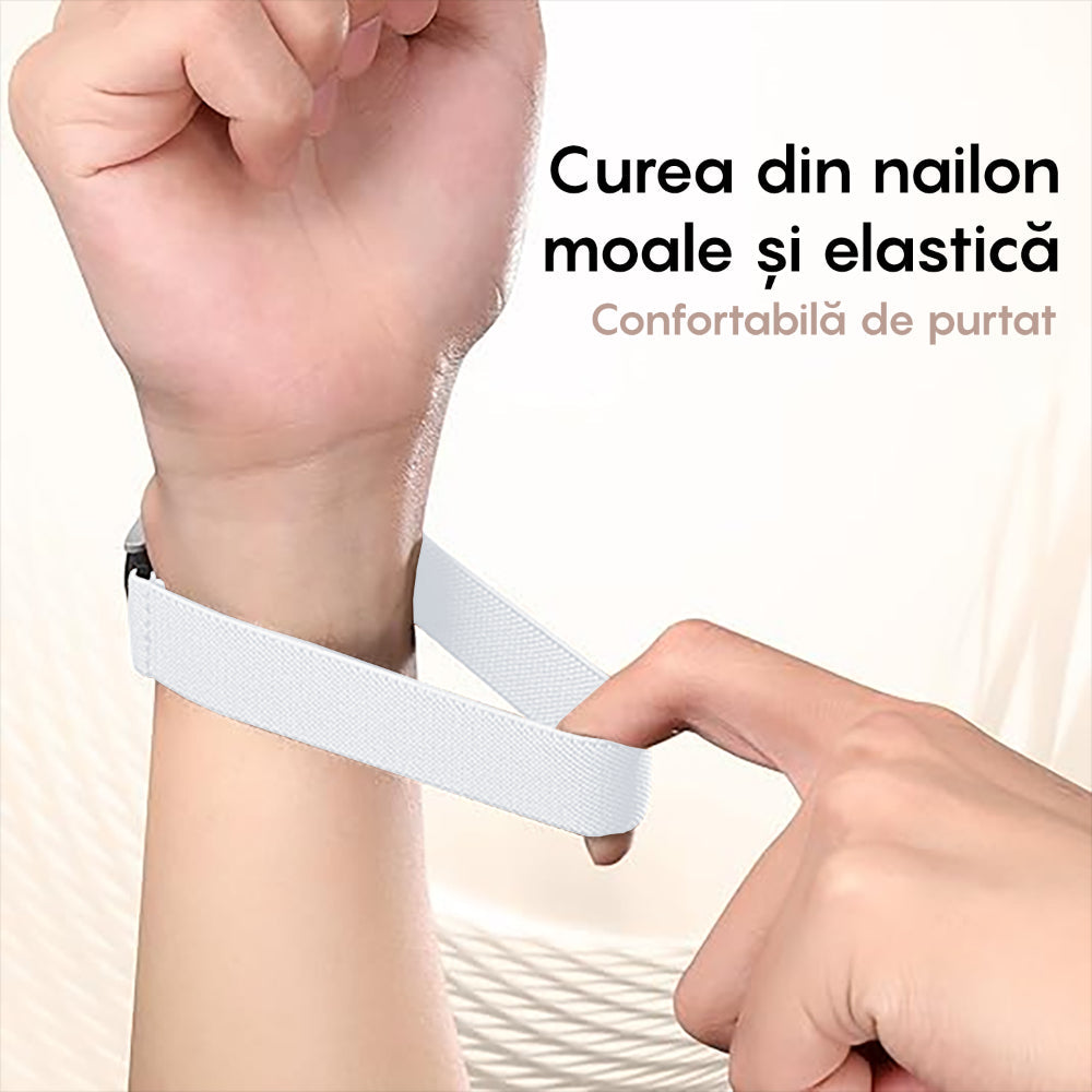 Curea Braided Classic - Honor Watch SE/Magic 2 - 20mm - Alb