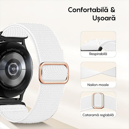 Curea Braided Classic - Honor Watch SE/Magic 2 - 20mm - Alb