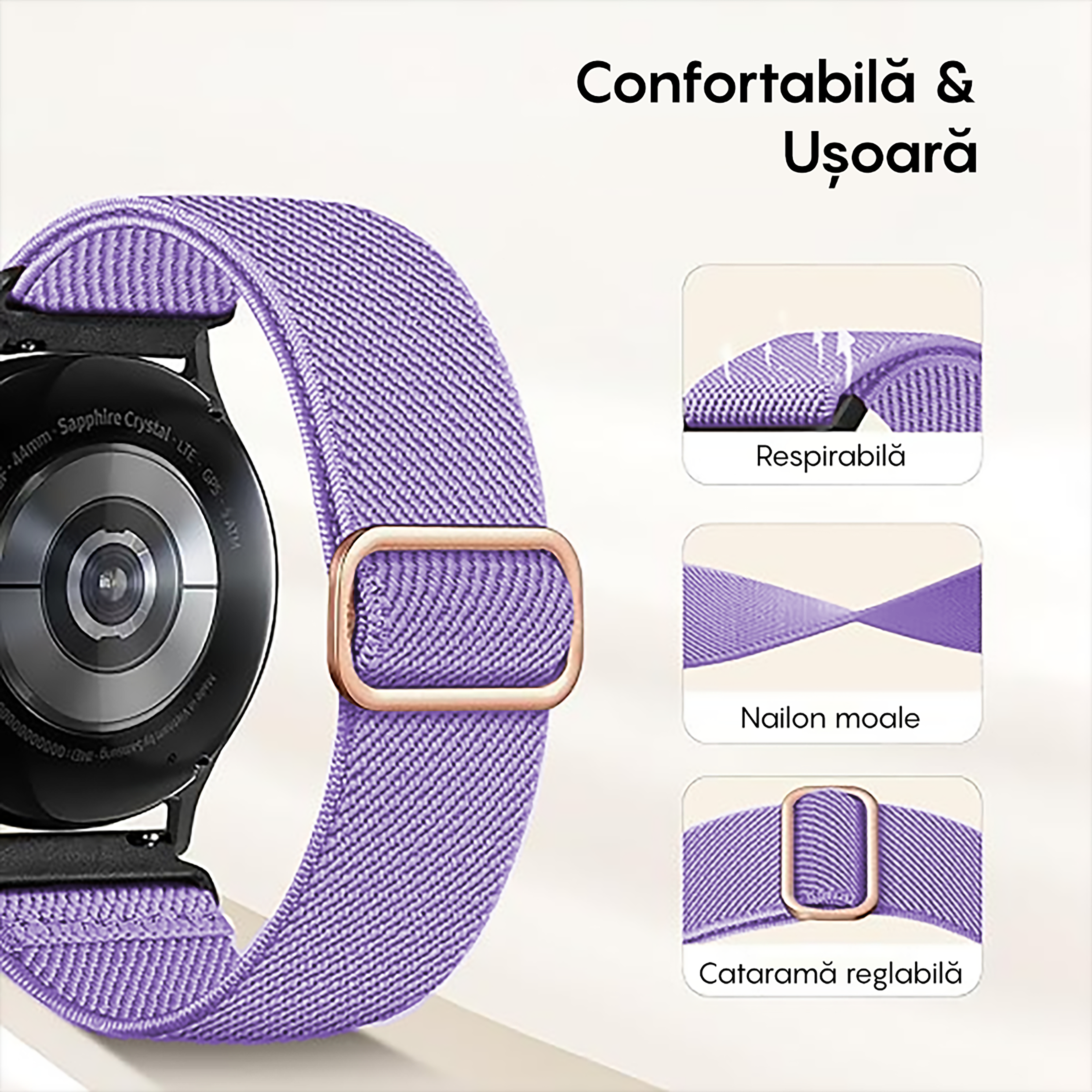 Curea Braided Classic - Honor Watch SE/Magic 2 - 20mm - Mov