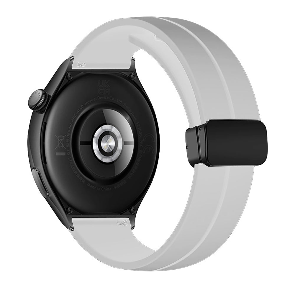 Curea Silicone Metallic Link - Honor Watch SE/Magic 2 - 20mm - Alb