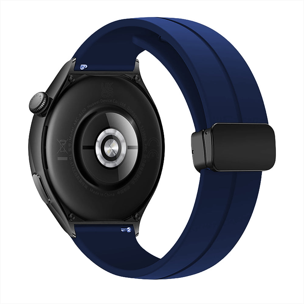 Curea Silicone Metallic Link - Honor Watch GS 4/GS 3/GS 3i/4 Pro/GS Pro/Magic 2 46mm/Magic 1/Dream - 22mm - Albastru