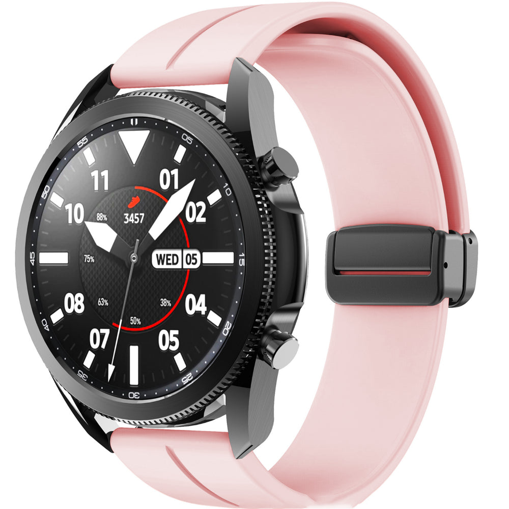 Curea Silicone Metallic Link - Honor Watch GS 4/GS 3/GS 3i/4 Pro/GS Pro/Magic 2 46mm/Magic 1/Dream - 22mm - Pink Sand