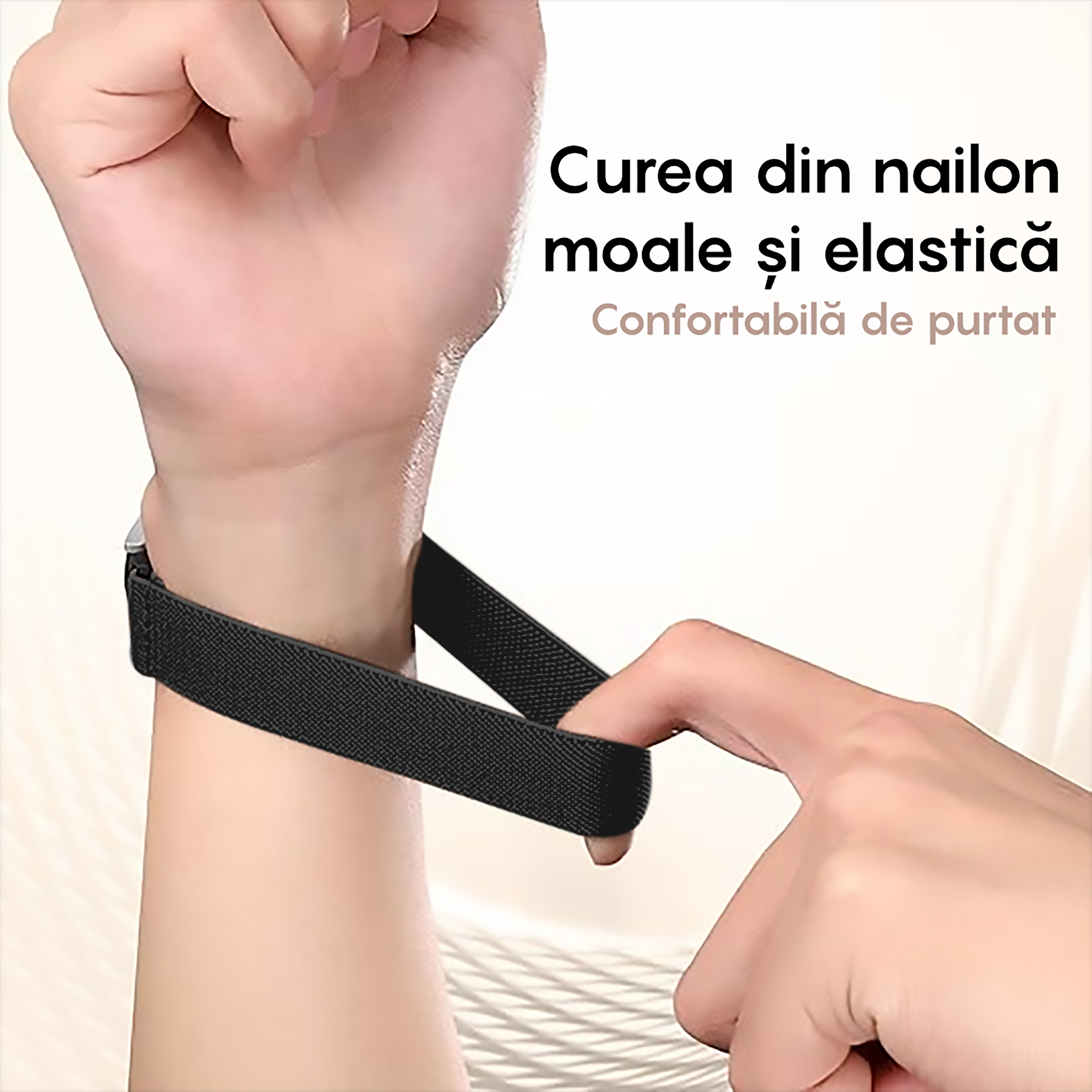 Curea Braided Classic - Huawei Watch GT4 46mm/4/4Pro/Ultimate/GT3 SE/Buds/3 Pro New/GT3 Pro 46mm/GT Runner/GT3/3/3Pro/GT2 Pro/GT2e/GT 42mm/GT2 46mm - 22mm - Negru