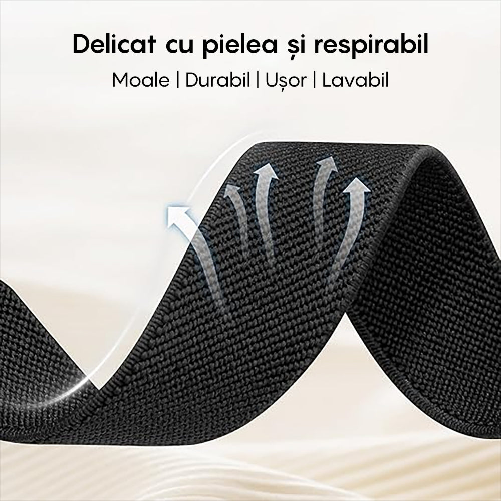 Curea Braided Classic - Huawei Watch GT4 46mm/4/4Pro/Ultimate/GT3 SE/Buds/3 Pro New/GT3 Pro 46mm/GT Runner/GT3/3/3Pro/GT2 Pro/GT2e/GT 42mm/GT2 46mm - 22mm - Negru