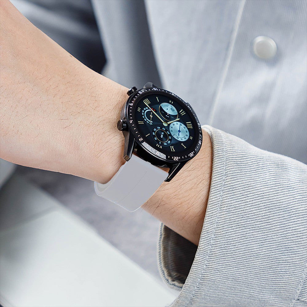 Curea Silicone Metallic Link - Huawei Watch GT3 42mm/GT2 42mm/Watch 2 - 20mm - Alb
