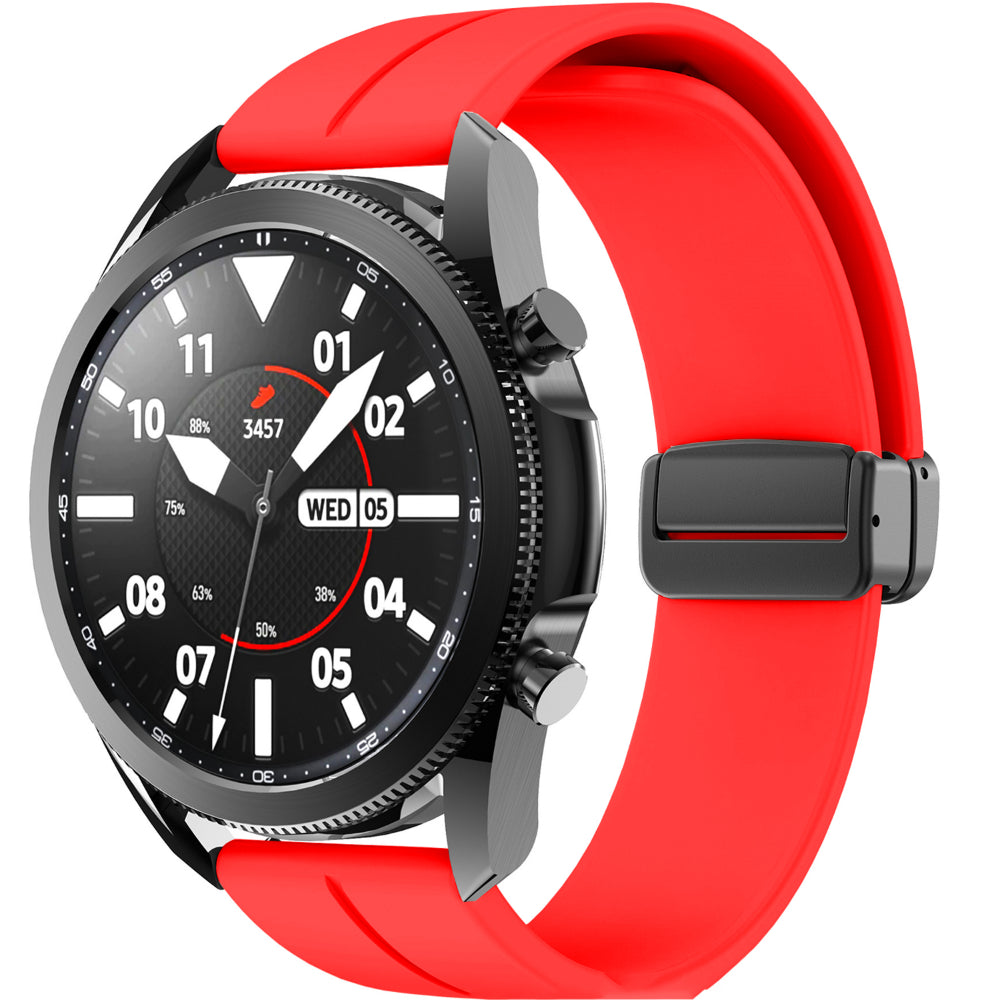 Curea Silicone Metallic Link - Huawei Watch GT3 42mm/GT2 42mm/Watch 2 - 20mm - Rosu