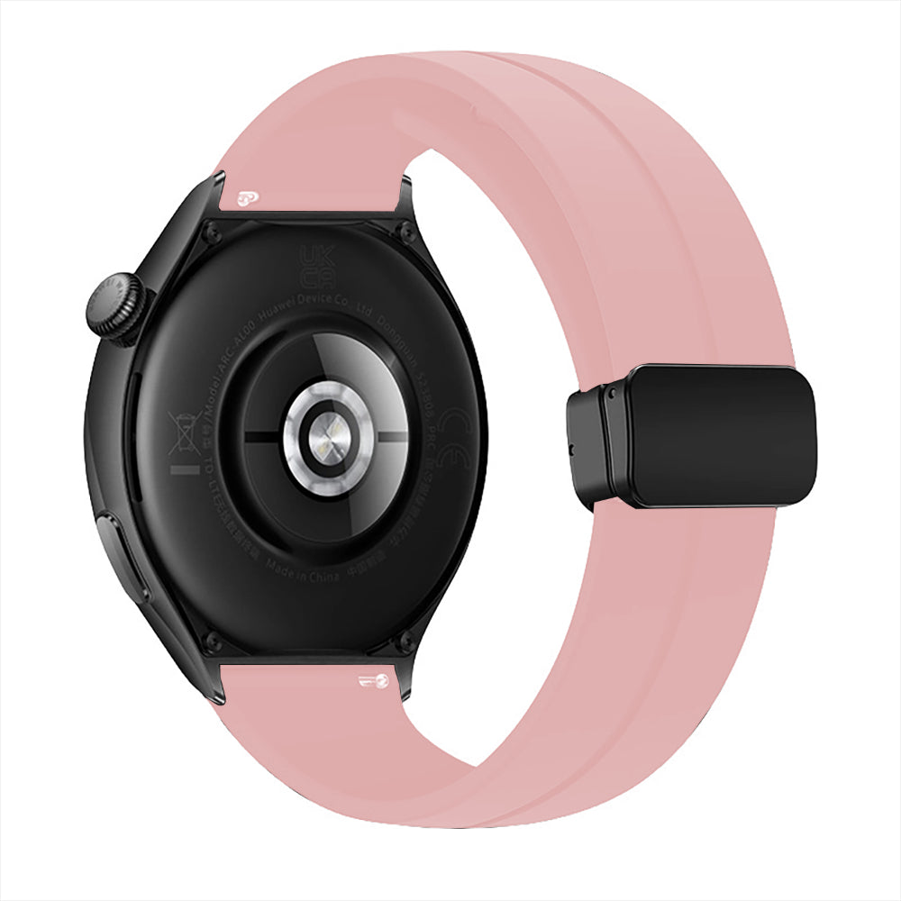 Curea Silicone Metallic Link - Huawei Watch GT3 42mm/GT2 42mm/Watch 2 - 20mm - Pink Sand