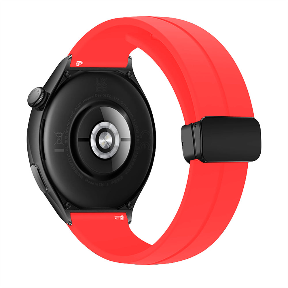 Curea Silicone Metallic Link - Huawei Watch GT4 46mm/4/4Pro/Ultimate/GT3 SE/Buds/3 Pro New/GT3 Pro 46mm/GT Runner/GT3/3/3Pro/GT2 Pro/GT2e/GT 42mm/GT2 46mm - 22mm - Rosu