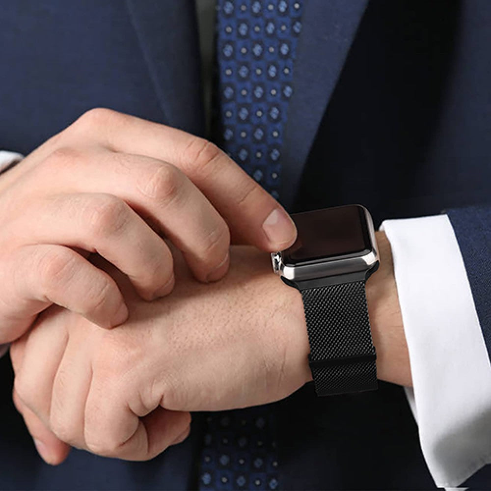Curea Milanese Duo - Apple Watch 1/2/3/4/5/6/7/8/9/10/11/SE/SE2/SE3/Ultra 1/Ultra 2/Ultra 3 - 42/44/45/46/49 MM - Black