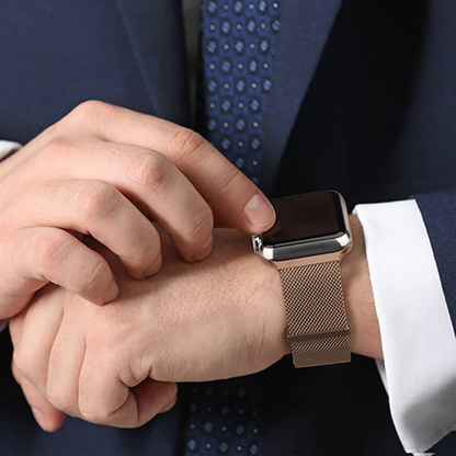 Milanese Duo Strap - Apple Watch 1/2/3/4/5/6/7/8/9/10/11/SE/SE2/SE3/Ultra 1/Ultra 2/Ultra 3 - 42/44/45/46/49 MM - Rose Gold