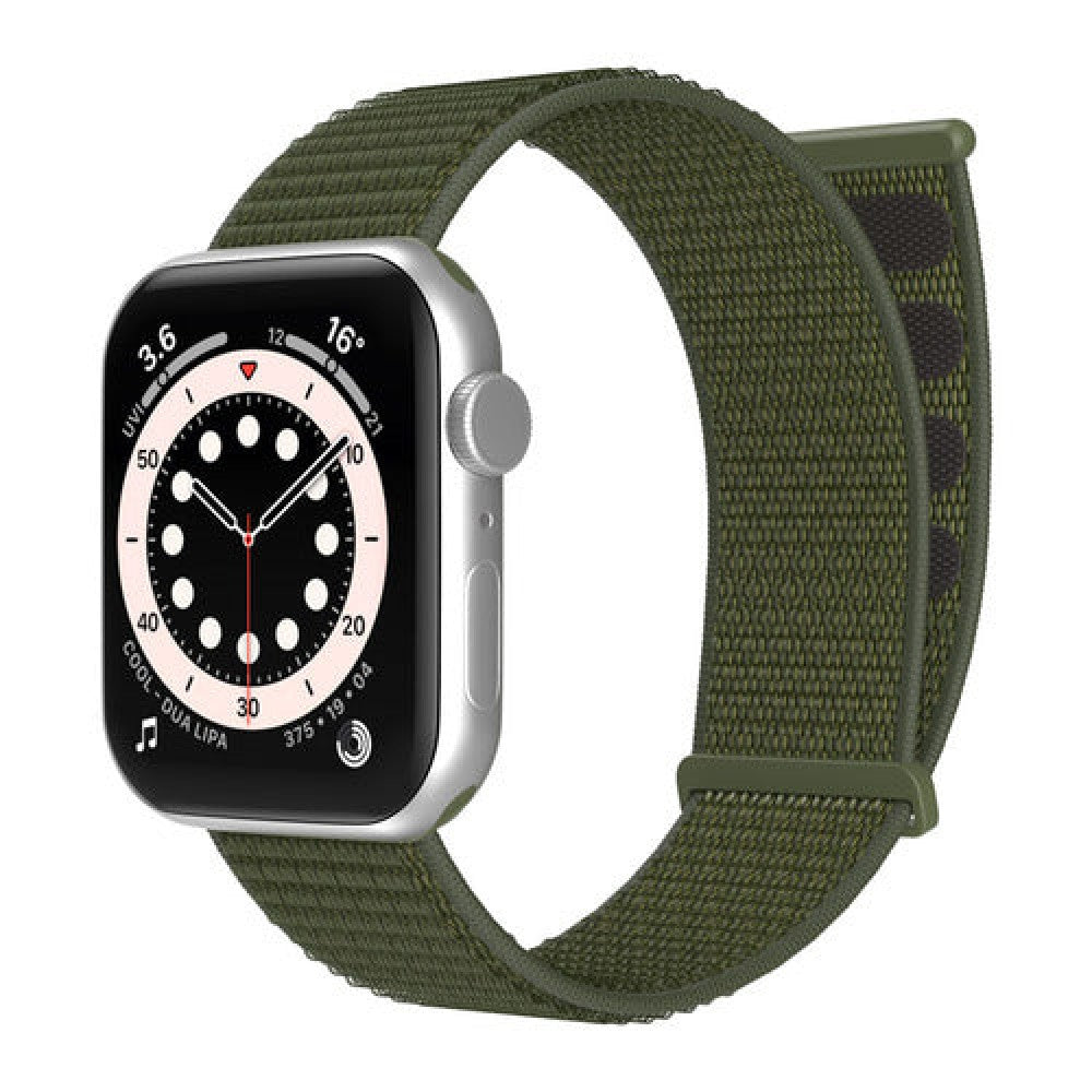 Curea Nylon Sport - Apple Watch 1/2/3/4/5/6/7/8/9/10/11/SE/SE2/SE3 - 38/40/41/42 MM - Army Green