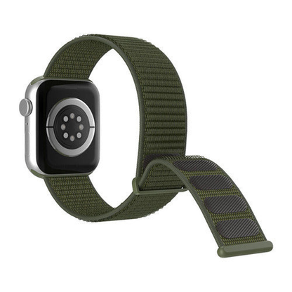 Curea Nylon Sport - Apple Watch 1/2/3/4/5/6/7/8/9/10/11/SE/SE2/SE3 - 38/40/41/42 MM - Army Green