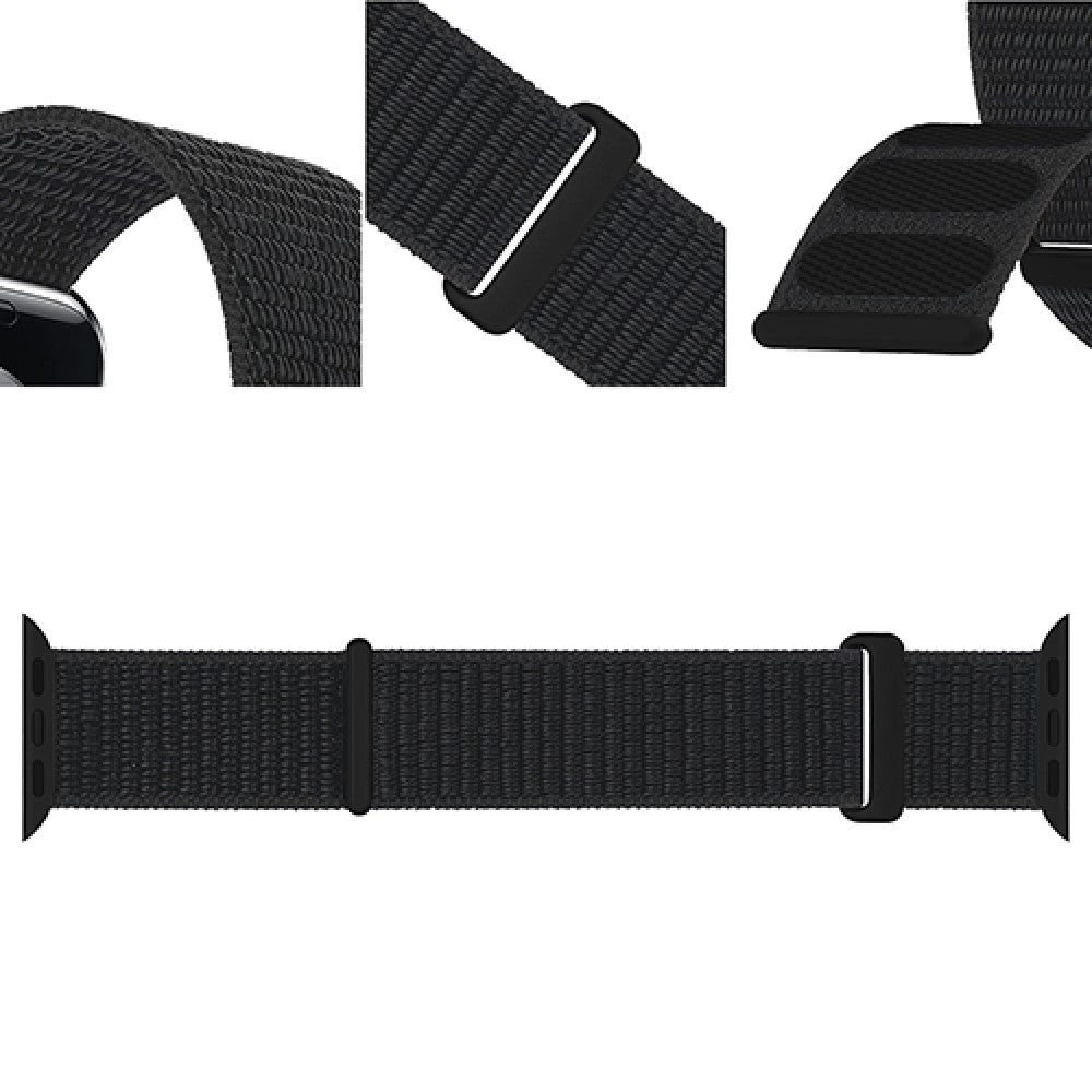 Curea Nylon Sport - Apple Watch 1/2/3/4/5/6/7/8/9/10/11/SE/SE2/SE3 - 38/40/41/42 MM - Black