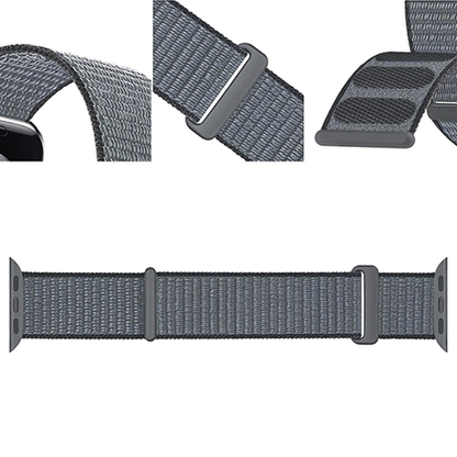 Curea Nylon Sport - Apple Watch 1/2/3/4/5/6/7/8/9/10/11/SE/SE2/SE3 - 38/40/41/42 MM - Ash Gray