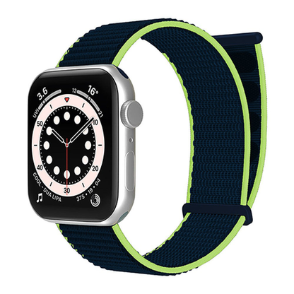 Curea Nylon Sport - Apple Watch 1/2/3/4/5/6/7/8/9/10/11/SE/SE2/SE3 - 38/40/41/42 MM - Blue Lime