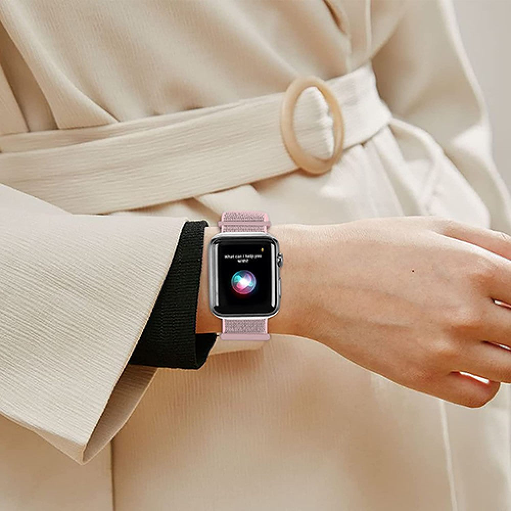 Curea Nylon Sport - Apple Watch 1/2/3/4/5/6/7/8/9/10/11/SE/SE2/SE3/Ultra 1/Ultra 2/Ultra 3 - 42/44/45/46/49 MM - Light Pink
