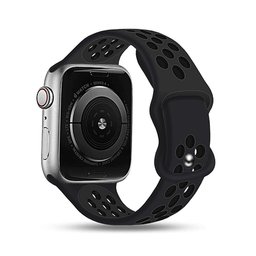 Curea Silicone Flex Loop - Apple Watch 1/2/3/4/5/6/7/8/9/10/11/SE/SE2/SE3 - 38/40/41/42 MM - Black