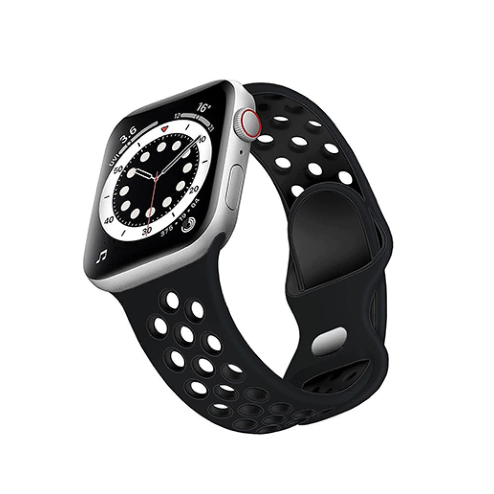 Curea Silicone Flex Loop - Apple Watch 1/2/3/4/5/6/7/8/9/10/11/SE/SE2/SE3 - 38/40/41/42 MM - Black