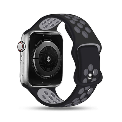 Curea Silicone Flex Loop - Apple Watch 1/2/3/4/5/6/7/8/9/10/11/SE/SE2/SE3 - 38/40/41/42 MM - Black/Gray