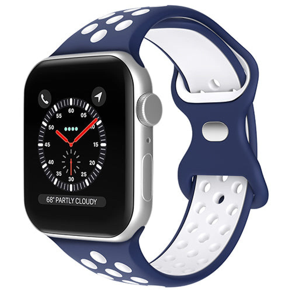 Curea Silicone Flex Loop - Apple Watch 1/2/3/4/5/6/7/8/9/10/11/SE/SE2/SE3/Ultra 1/Ultra 2/Ultra 3 - 42/44/45/46/49 MM - Midnight Blue/White