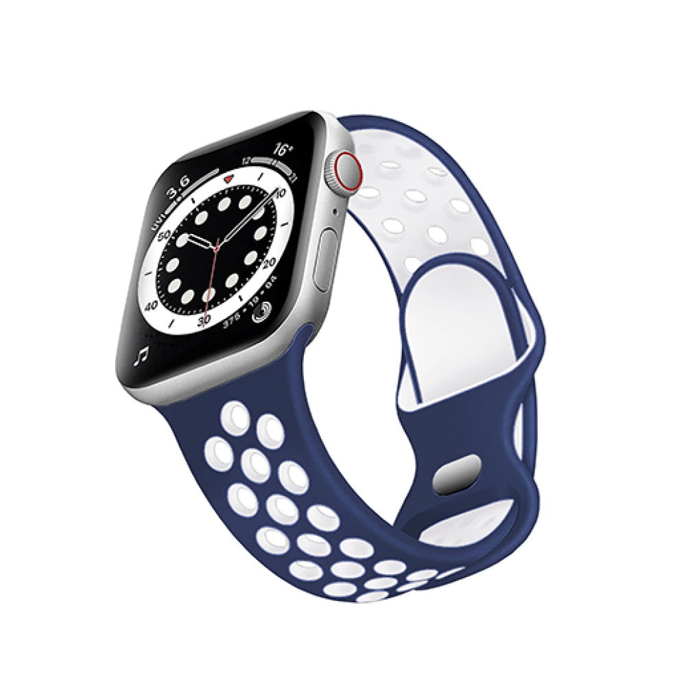Curea Silicone Flex Loop - Apple Watch 1/2/3/4/5/6/7/8/9/10/11/SE/SE2/SE3/Ultra 1/Ultra 2/Ultra 3 - 42/44/45/46/49 MM - Midnight Blue/White