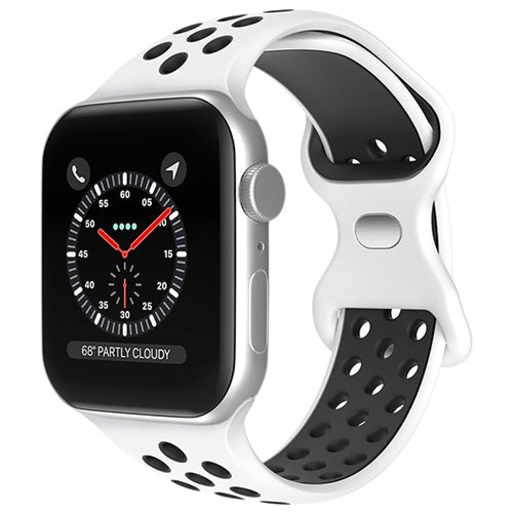 Curea Silicone Flex Loop - Apple Watch 1/2/3/4/5/6/7/8/9/10/11/SE/SE2/SE3/Ultra 1/Ultra 2/Ultra 3 - 42/44/45/46/49 MM - White/Black