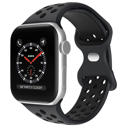 Curea Silicone Aero Loop - Apple Watch 1/2/3/4/5/6/7/8/9/10/11/SE/SE2/SE3/Ultra 1/Ultra 2/Ultra 3 - 42/44/45/46/49 MM - Black