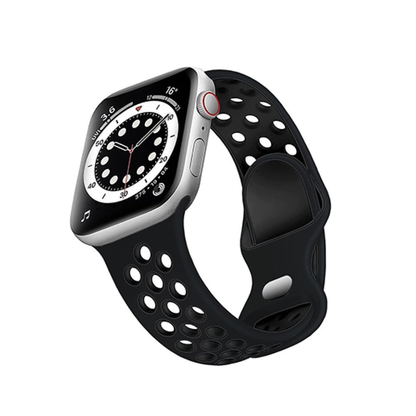 Curea Silicone Aero Loop - Apple Watch 1/2/3/4/5/6/7/8/9/10/11/SE/SE2/SE3/Ultra 1/Ultra 2/Ultra 3 - 42/44/45/46/49 MM - Black
