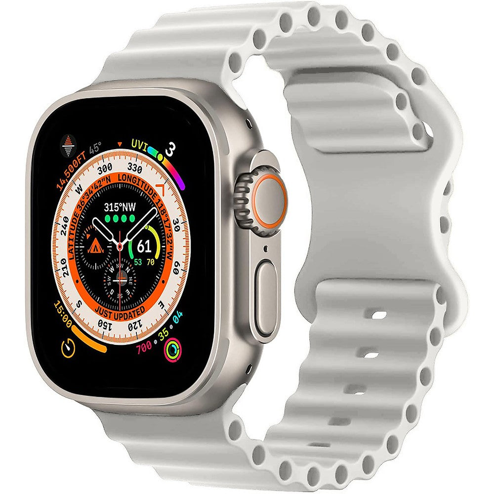 Curea Ocean Explorer - Apple Watch 1/2/3/4/5/6/7/8/9/10/11/SE/SE2/SE3/Ultra 1/Ultra 2/Ultra 3 - 42/44/45/46/49 MM - Alb