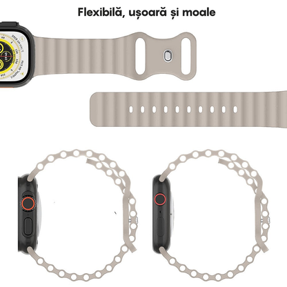 Ocean Explorer Strap - Apple Watch 1/2/3/4/5/6/7/8/9/10/11/SE/SE2/SE3/Ultra 1/Ultra 2/Ultra 3 - 42/44/45/46/49 MM - Cream