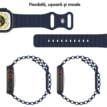 Curea Ocean Explorer - Apple Watch 1/2/3/4/5/6/7/8/9/10/11/SE/SE2/SE3/Ultra 1/Ultra 2/Ultra 3 - 42/44/45/46/49 MM - Midnight Blue