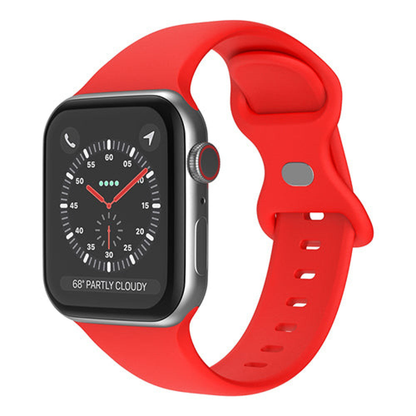 Curea Silicone Flex Loop - Apple Watch 1/2/3/4/5/6/7/8/9/10/11/SE/SE2/SE3 - 38/40/41/42 MM - Red