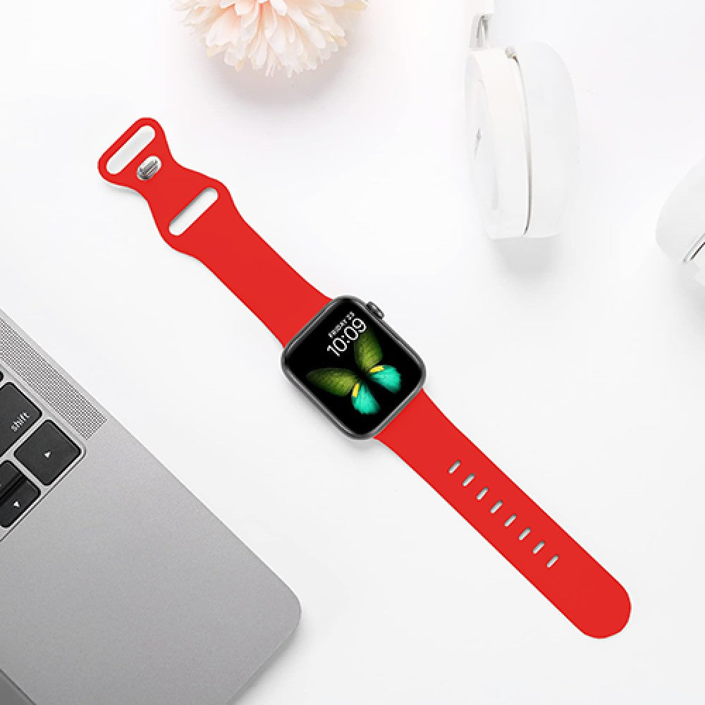 Curea Silicone Flex Loop - Apple Watch 1/2/3/4/5/6/7/8/9/10/11/SE/SE2/SE3 - 38/40/41/42 MM - Red