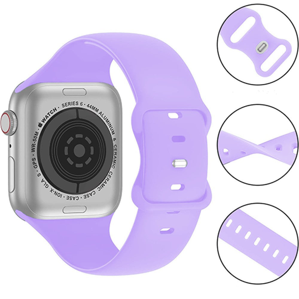 Curea Silicone Flex Loop - Apple Watch 1/2/3/4/5/6/7/8/9/10/11/SE/SE2/SE3 - 38/40/41/42 MM - Lillac