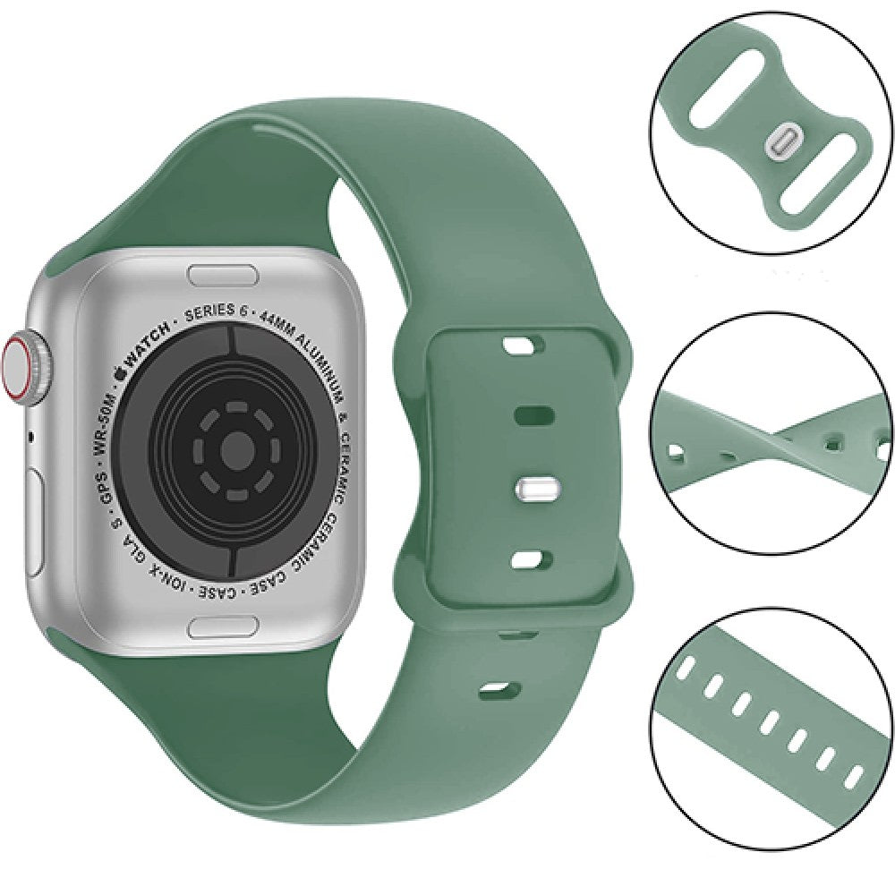 Curea Silicone Flex Loop - Apple Watch 1/2/3/4/5/6/7/8/9/10/11/SE/SE2/SE3 - 38/40/41/42 MM - Pine Green