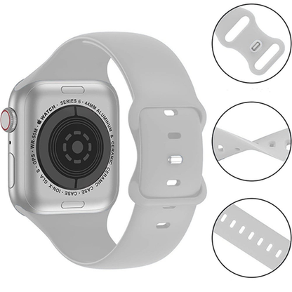 Curea Silicone Flex Loop - Apple Watch 1/2/3/4/5/6/7/8/9/10/11/SE/SE2/SE3 - 38/40/41/42 MM - Gray