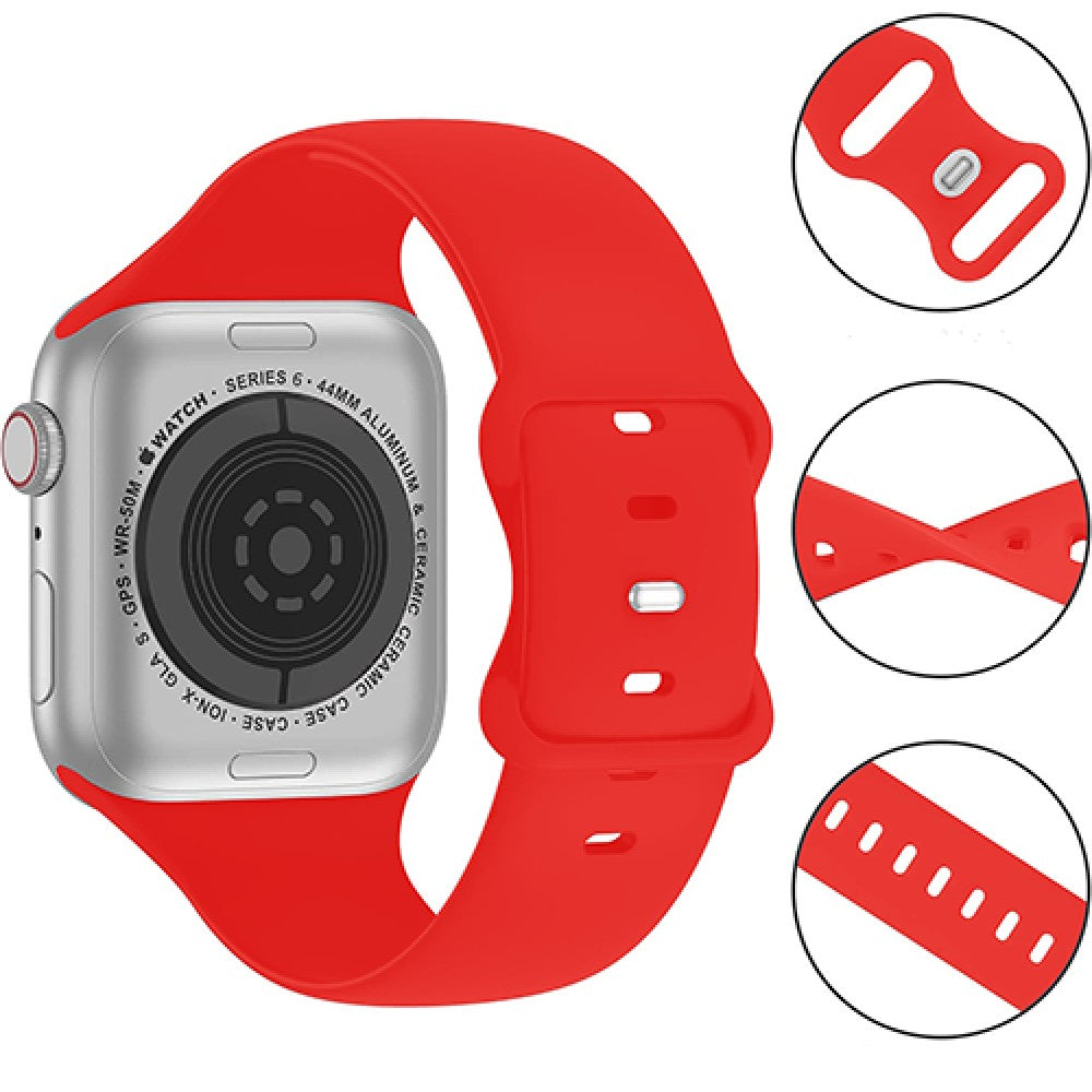 Curea Silicone Flex Loop - Apple Watch 1/2/3/4/5/6/7/8/9/10/11/SE/SE2/SE3/Ultra 1/Ultra 2/Ultra 3 - 42/44/45/46/49 MM - Red