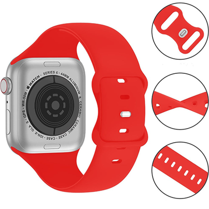 Curea Silicone Flex Loop - Apple Watch 1/2/3/4/5/6/7/8/9/10/11/SE/SE2/SE3/Ultra 1/Ultra 2/Ultra 3 - 42/44/45/46/49 MM - Red
