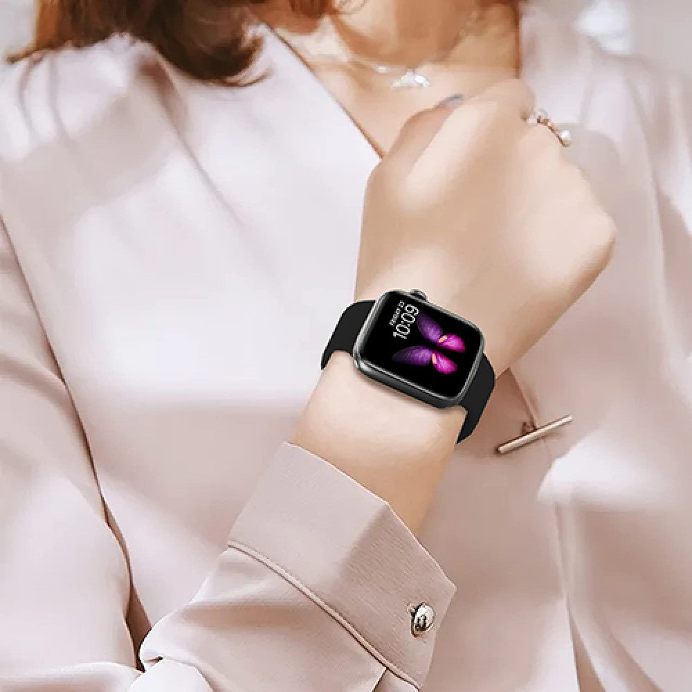 Curea Silicone Flex Loop - Apple Watch 1/2/3/4/5/6/7/8/9/10/11/SE/SE2/SE3/Ultra 1/Ultra 2/Ultra 3 - 42/44/45/46/49 MM - Black