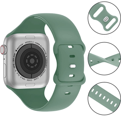Curea Silicone Flex Loop - Apple Watch 1/2/3/4/5/6/7/8/9/10/11/SE/SE2/SE3/Ultra 1/Ultra 2/Ultra 3 - 42/44/45/46/49 MM - Pine Green