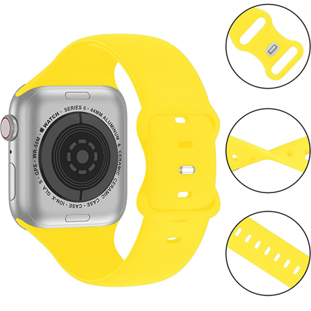 Curea Silicone Flex Loop - Apple Watch 1/2/3/4/5/6/7/8/9/10/11/SE/SE2/SE3/Ultra 1/Ultra 2/Ultra 3 - 42/44/45/46/49 MM - Yellow